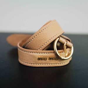 Miu Miu Light Brown/Tan Leather Belt 85/34